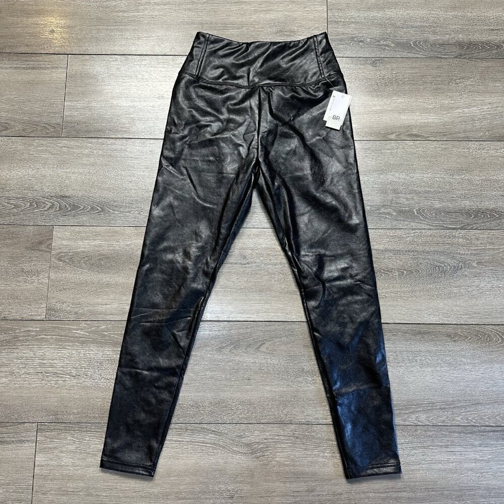 BP NORDSTROM NWT Size M Womens  Leggings Full Length Faux Leather Elastic Waist